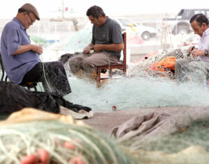 armadores en el puerto pequero de barbate
